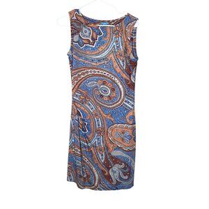 J.McLaughlin Paisley Sleeveless Shift Dress Medium Multicolor